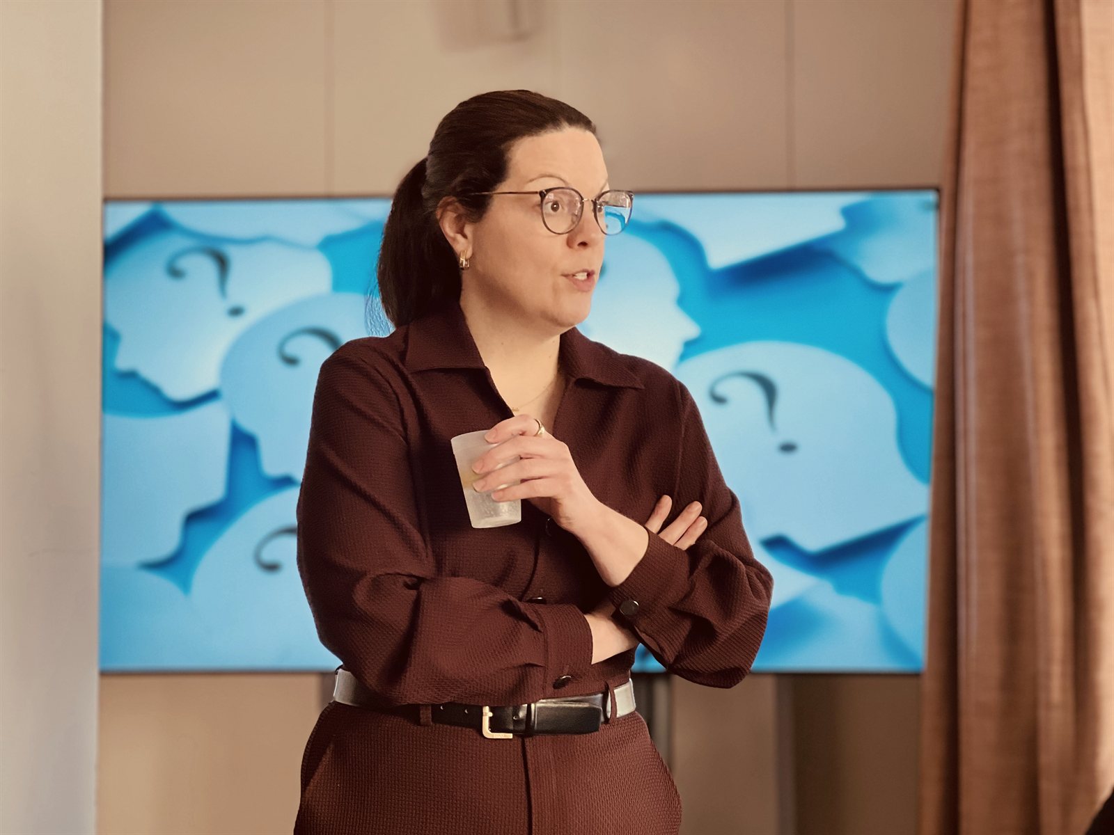 Sabrina Schell giving a talk